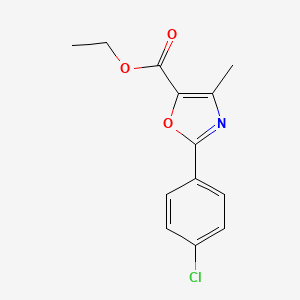 molecular formula C13H12ClNO3 B8299278 Ethyl 2-(4-chlorophenyl)-4-methyl-5-oxazolecarboxylate 