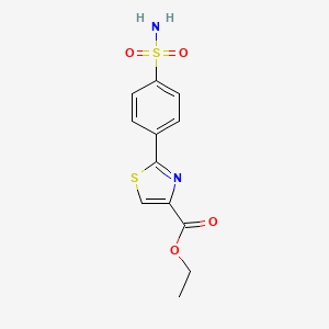 molecular formula C12H12N2O4S2 B8299399 Ethyl 2-(4-aminosulfonylphenyl)thiazole-4-carboxylate 