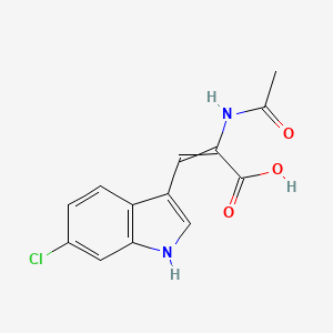 molecular formula C13H11ClN2O3 B8299467 Alpha-acetamido-6-chloro-3-indoleacrylic acid 
