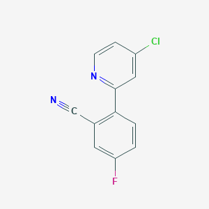 molecular formula C12H6ClFN2 B8299478 2-(4-Chloropyridin-2-yl)-5-fluorobenzonitrile 