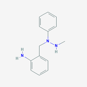molecular formula C14H17N3 B8299502 1-[(2-Aminophenyl)methyl]-2-methyl-1-phenylhydrazine 
