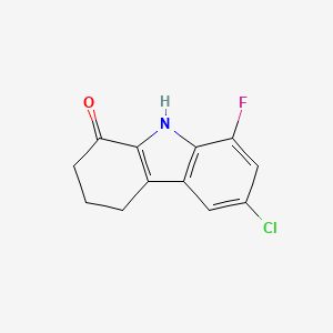 molecular formula C12H9ClFNO B8299562 6-Chloro-8-fluoro-2,3,4,9-tetrahydro-1H-carbazol-1-one 