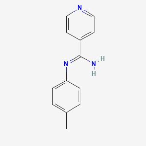 molecular formula C13H13N3 B8299584 ISONICOTINAMIDINE, N-p-TOLYL- CAS No. 23564-34-3