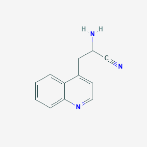 molecular formula C12H11N3 B8299587 2-Amino-3-quinolin-4-yl-propionitrile 