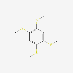 molecular formula C10H14S4 B8299600 Benzene, 1,2,4,5-tetrakis(methylthio)- CAS No. 1846-35-1