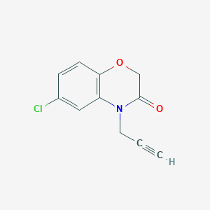 molecular formula C11H8ClNO2 B8299623 6-chloro4-(2-propynyl)-2H-1,4-benzoxazin 3(4H)-one 