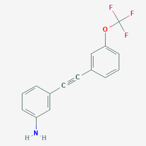 molecular formula C15H10F3NO B8299629 3-[[3-(Trifluoromethoxy)phenyl]ethynyl]aniline 