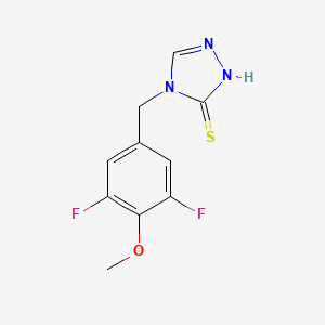 molecular formula C10H9F2N3OS B8299634 4-(3',5'-Difluoro-4'-methoxybenzyl)-1,2,4-triazole-3-thiol 