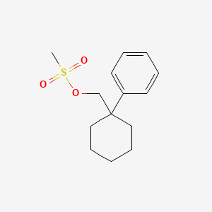 molecular formula C14H20O3S B8299650 Methanesulfonic acid 1-phenyl-cyclohexylmethyl ester 