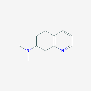 molecular formula C11H16N2 B8299658 5,6,7,8-Tetrahydro-7-dimethylaminoquinoline 