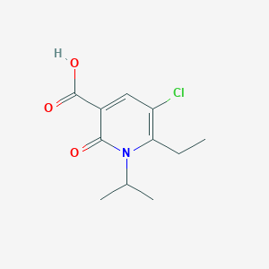 molecular formula C11H14ClNO3 B8299688 5-Chloro-6-Ethyl-1-Isopropyl-2-oxo-1,2-Dihydropyridine-3-Carboxylic Acid 