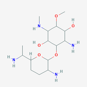 2-Amino-3,6-dihydroxy-4-methoxy-5-(methylamino)cyclohexyl 2,6-diamino-2,3,4,6,7-pentadeoxyheptopyranoside