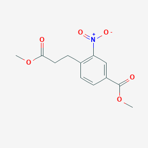 molecular formula C12H13NO6 B8299987 Methyl 4-(3-methoxy-3-oxopropyl)-3-nitrobenzoate 