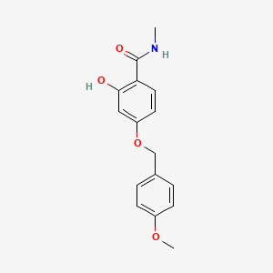 molecular formula C16H17NO4 B8299989 2-hydroxy-4-[(4-methoxybenzyl)oxy]-N-methylbenzamide 