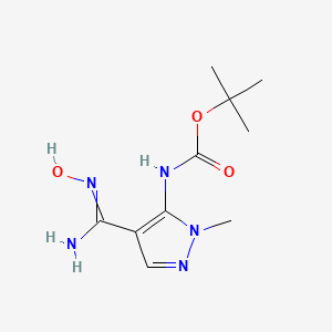 molecular formula C10H17N5O3 B8300260 5-tert-Butyloxycarbonylamino-N-hydroxy-1-methyl-1H-pyrazole-4-carboxamidine CAS No. 500024-97-5