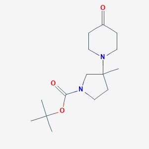 Tert-butyl 3-methyl-3-(4-oxopiperidin-1-yl)pyrrolidine-1-carboxylate