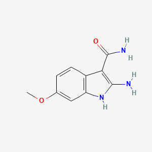 molecular formula C10H11N3O2 B8300547 2-Amino-6-methoxyindole-3-carboxamide 