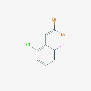 molecular formula C8H4Br2ClI B8300730 Chloro-2-(2,2-dibromo-vinyl)-3-iodo-benzene CAS No. 945543-22-6