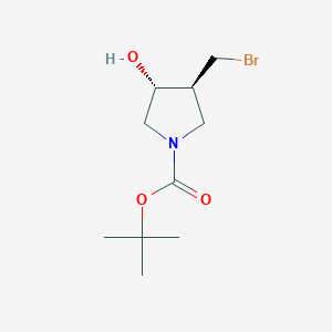 molecular formula C10H18BrNO3 B8300832 tert-butyl (3S,4R)-3-(bromomethyl)-4-hydroxypyrrolidine-1-carboxylate 