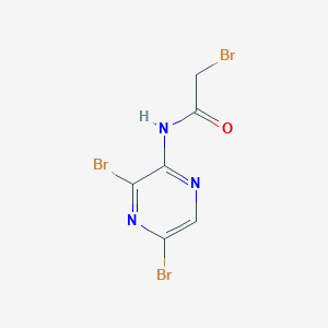 molecular formula C6H4Br3N3O B8300967 2-bromo-N-(3,5-dibromopyrazin-2-yl)acetamide CAS No. 1228013-80-6