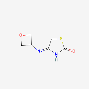 molecular formula C6H8N2O2S B8300979 4-(oxetan-3-ylamino)-1,3-thiazol-2(5H)-one 