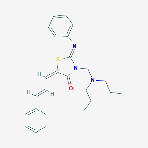 molecular formula C25H29N3OS B008301 3-((Dipropylamino)methyl)-5-cinnamylidene-2-(phenylimino)-4-thiazolidinone CAS No. 104123-87-7