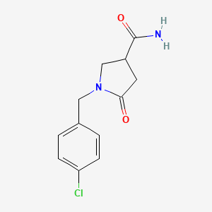 molecular formula C12H13ClN2O2 B8301288 4-Carbamoyl-1-(4-chlorobenzyl)pyrrolidin-2-one 