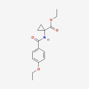 molecular formula C15H19NO4 B8301305 Ethyl 1-[(4-ethoxybenzoyl)amino]cyclopropanecarboxylate 