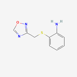 molecular formula C9H9N3OS B8301318 3-(2-Aminophenylthiomethyl)-1,2,4-oxadiazole CAS No. 74088-83-8