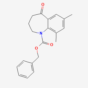 molecular formula C20H21NO3 B8301349 benzyl 7,9-dimethyl-5-oxo-3,4-dihydro-2H-1-benzazepine-1-carboxylate 