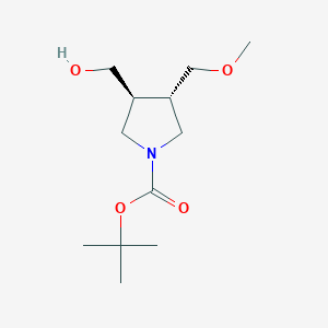 molecular formula C12H23NO4 B8301411 tert-butyl (3S,4S)-3-(hydroxymethyl)-4-(methoxymethyl)pyrrolidine-1-carboxylate 