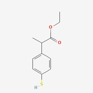molecular formula C11H14O2S B8301423 Ethyl 2-(4-mercaptophenyl)propionate 