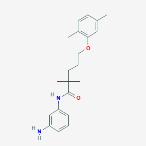 molecular formula C21H28N2O2 B8301433 N-(3-aminophenyl)-5-(2,5-dimethylphenoxy)-2,2-dimethylpentanamide 