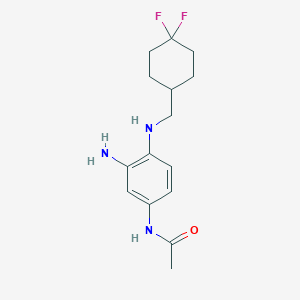 molecular formula C15H21F2N3O B8301497 N-(3-Amino-4-{[(4,4-difluorocyclohexyl)methyl]amino}phenyl)acetamide 