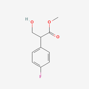 molecular formula C10H11FO3 B8301553 Methyl 2-(4-fluorophenyl)-3-hydroxypropanoate 