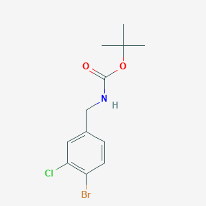 molecular formula C12H15BrClNO2 B8301701 Tert-butyl (4-bromo-3-chlorobenzyl)carbamate 