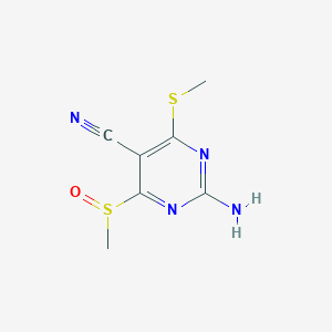 2-Amino-4-methanesulfinyl-6-methylsulfanyl-pyrimidine-5-carbonitrile