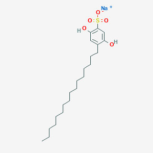 molecular formula C22H37NaO5S B008302 2,5-Dihydroxy-4-hexadecylbenzenesulfonic acid sodium salt CAS No. 109974-19-8