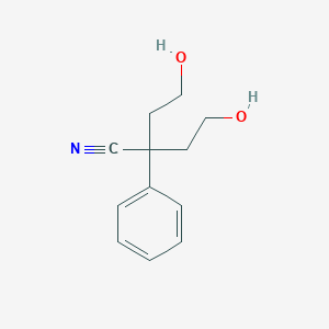molecular formula C12H15NO2 B083022 4-Hydroxy-2-(2-hydroxyethyl)-2-phenylbutyronitrile CAS No. 10469-27-9