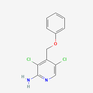 molecular formula C12H10Cl2N2O B8302306 3,5-Dichloro-4-(phenoxymethyl)-2-pyridinamine 