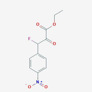 molecular formula C11H10FNO5 B8302557 Ethyl 3-(4-nitrophenyl)-3-fluoropyruvate 