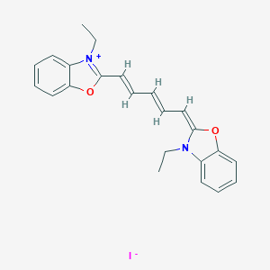 molecular formula C23H23IN2O2 B083026 (2Z)-3-ethyl-2-[(2E)-5-(3-ethyl-1,3-benzoxazol-3-ium-2-yl)penta-2,4-dienylidene]-1,3-benzoxazole;iodide CAS No. 14806-50-9
