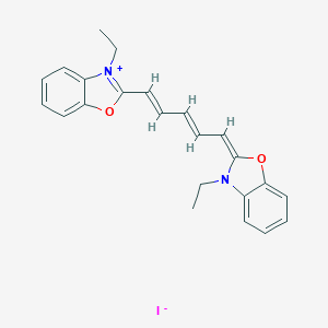 molecular formula C23H23IN2O2 B083026 Benzoxazolium, 3-ethyl-2-[5-(3-ethyl-2(3H)-benzoxazolylidene)-1,3-pentadien-1-yl]-, iodide (1:1) CAS No. 14806-50-9