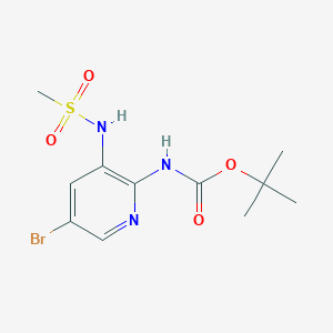 molecular formula C11H16BrN3O4S B8302657 Tert-butyl 5-bromo-3-(methylsulfonamido)pyridin-2-ylcarbamate 