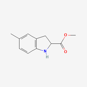 molecular formula C11H13NO2 B8302727 methyl 5-methyl-2,3-dihydro-1H-indole-2-carboxylate 