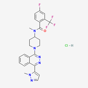 molecular formula C26H25ClF4N6O B8302734 Taladegib hydrochloride CAS No. 1258861-21-0