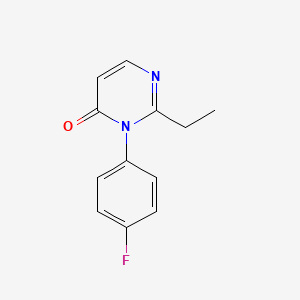 molecular formula C12H11FN2O B8303220 2-Ethyl-3-(4-fluoro-phenyl)-3h-pyrimidin-4-one 