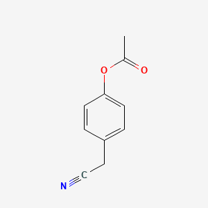 molecular formula C10H9NO2 B8303303 p-Acetoxybenzylcyanide 