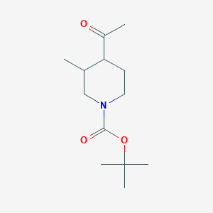 molecular formula C13H23NO3 B8303393 Tert-butyl 4-acetyl-3-methylpiperidine-1-carboxylate 