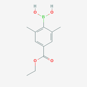 molecular formula C11H15BO4 B8303457 4-Ethoxycarbonyl-2,6-dimethylphenylboronic acid 